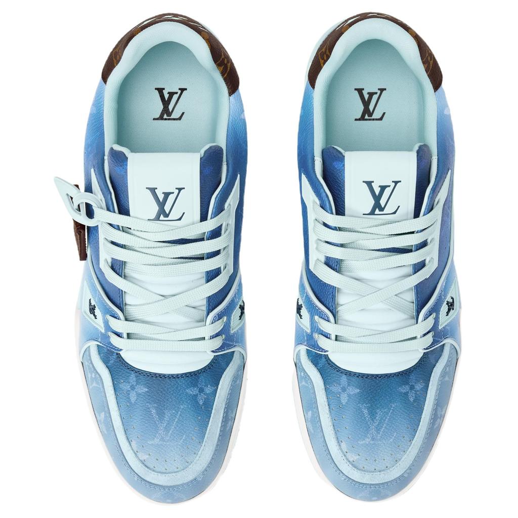 Louis Vuitton Trainer Low Top Skateboard Shoes Unisex Sea Blue 1AJVAD