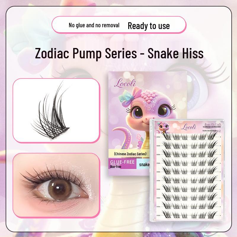 Manga Style Glue-free Self-Adhesive False Eyelashes: Wild Rabbit Clusters, Dense Curl, Large Capacity for a Natural Look