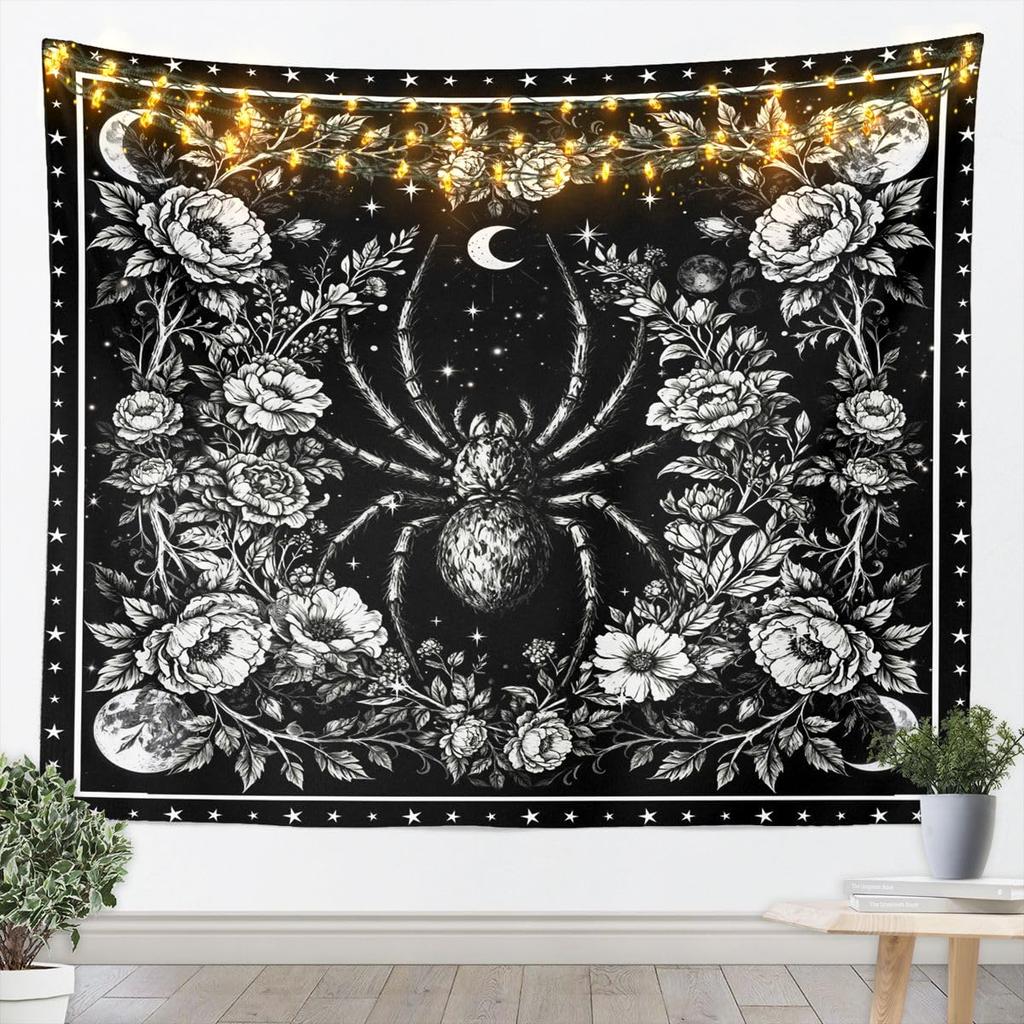 Bohemian Tapestry for Bedroom | Sun and Moon Wall Tapestry Aesthetic Antique Decor Cosmic Galaxy Tapestries, Universe Stars