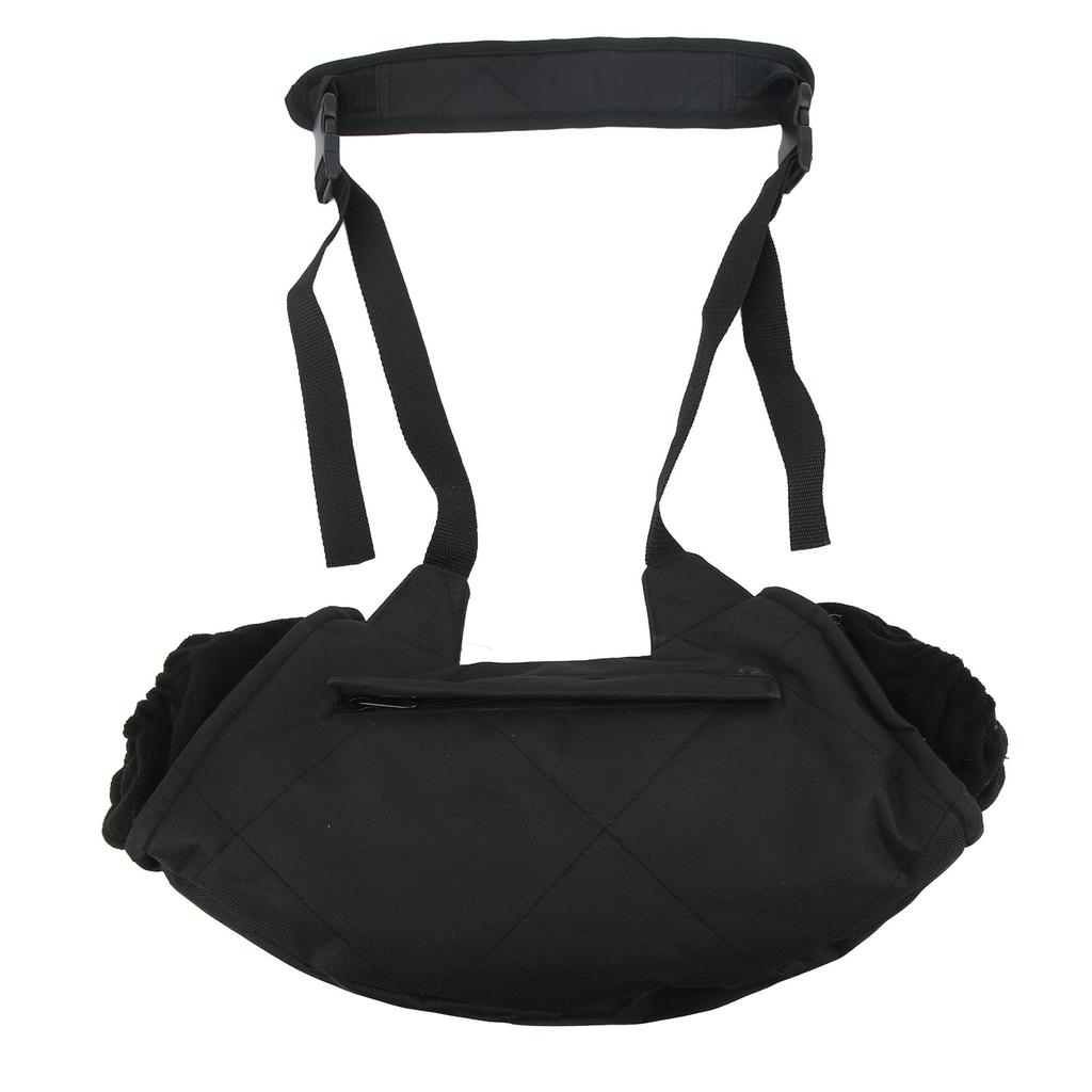 Heated Hand Muff Flannelette Thicken Hanging Design Electric Heated Waist Bag for Outdoor Hunting Black