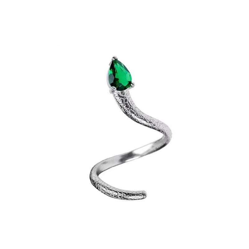 Trendy Green Snake Oil Drip Ring - Cool Style Pinky Accessory for Girls