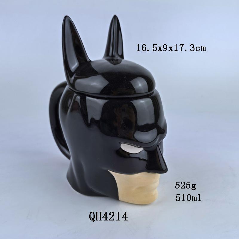 

British Bat Mug Creative Batman Ceramic Mug Cartoon Batman Wings 3D Water Cup Coffee Cup 501-600ml