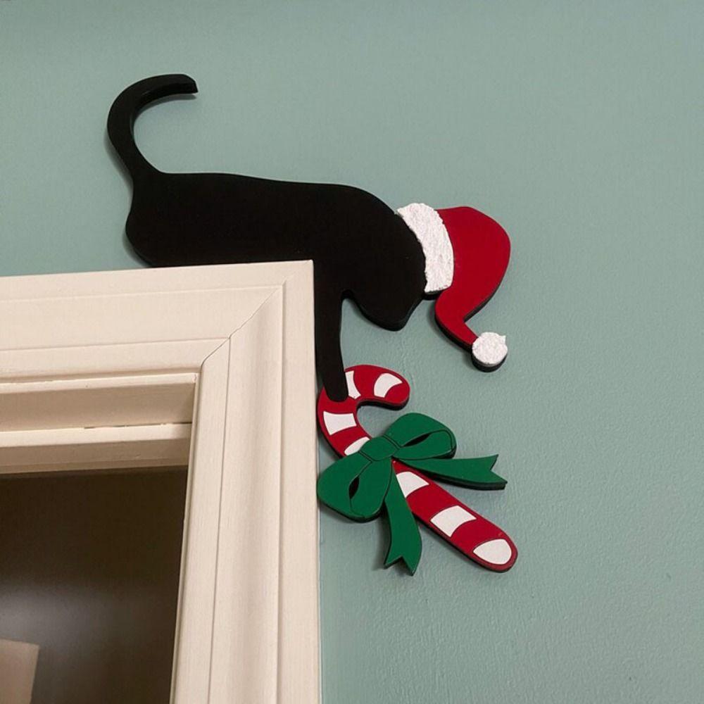 Funny Door Toppers Decor Cat/Dog Shaped Christmas Decoration  Holiday Ambiance