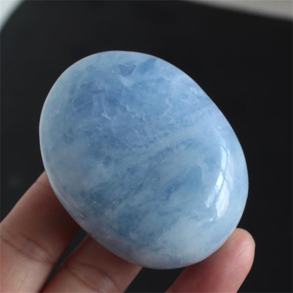 Natural Polished Blue Celestite Angelite Quartz Crystal Body Reiki Healing Energy Gem Stone Fengshui Home Decor 40-50mm