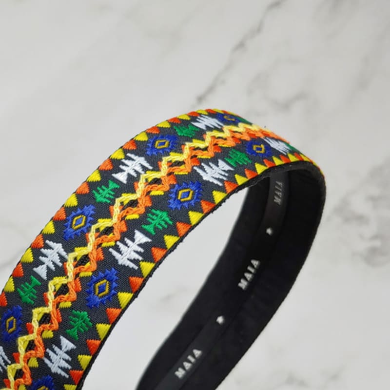 MAIA Geometric Pattern Headband - Yellow
