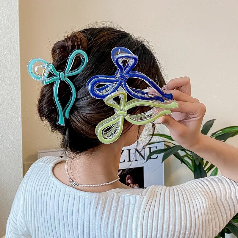 Fermagli a forma di granchio in acrilico per donne, fermagli trasparenti a forma di squalo, fermagli a forma di forbici, fermagli per capelli, accessori per acconciature da bambina