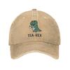 Tea-Rex T-Rex Dinosaur Teacup Baseball Cap Vintage Distressed Denim Cartoon Cute Snapback Cap Men Women Outdoor Adjustable Hats