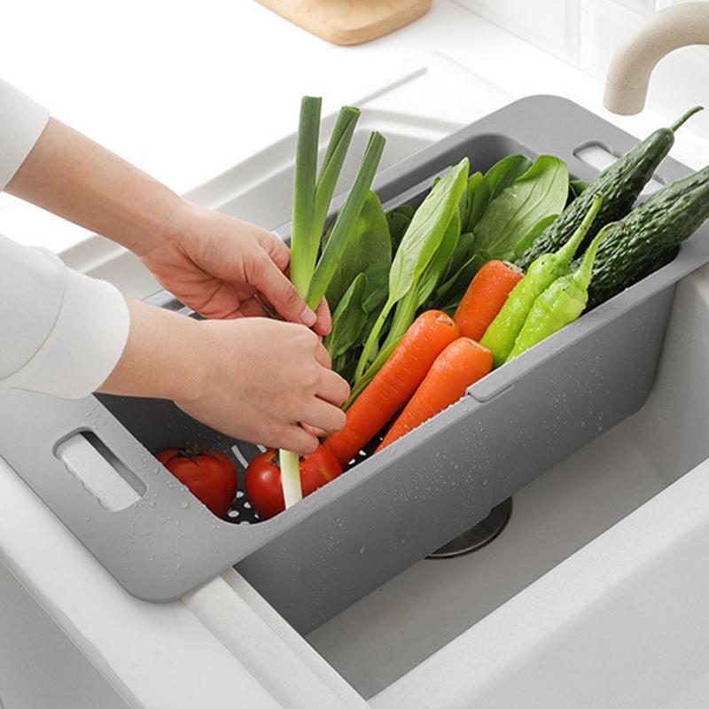 Over The Sink Colander Extendable Food Colander Cool Kitchen Gadgets Portable Over The Sink Strainer For Home Dorm Apartment