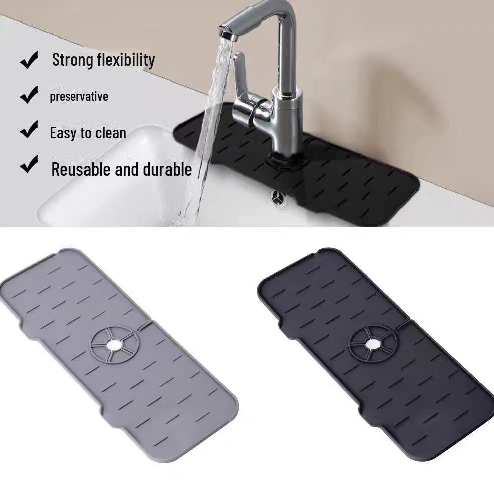 

Квадратная силиконовая сушилка для крана — нескользящая и прочная Grey drain tray