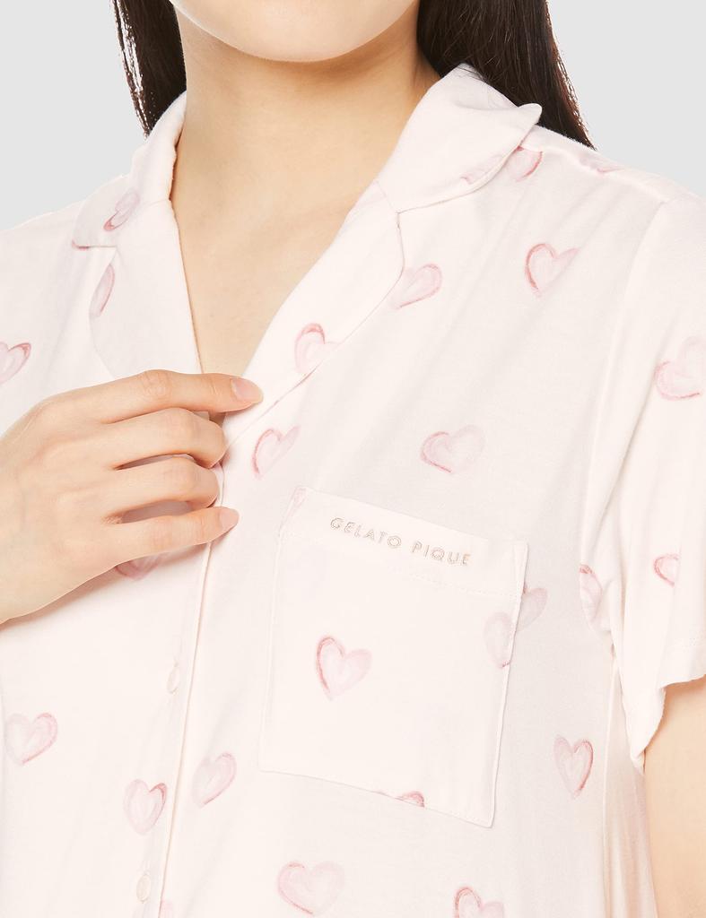 Gelato Pique Heart Print Shirt PWCT212343 Pink F Women's