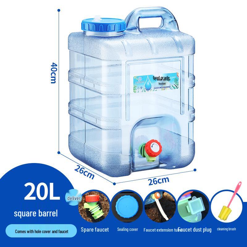 Portable Food Grade Water Storage Container with Faucet for Outdoor Camping and Self-Driving Tours
