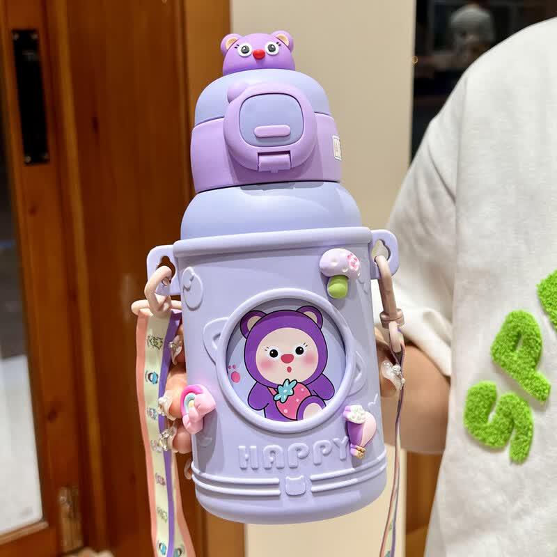 OLOEY 316 Stainless Steel Insulated Straw Water Bottle for Kids
