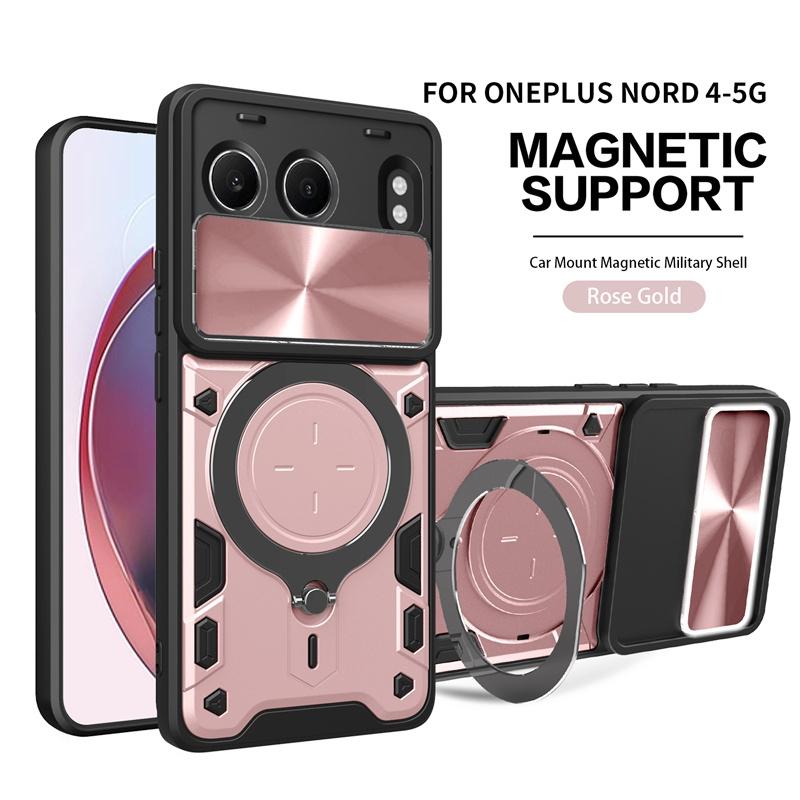 For OnePlus Nord 4 5G Case Camera Protect Ring Holder Armor Phone Case for One Plus Nord4 1+Nord 4 2024 CPH2663 6.74" Back Cover
