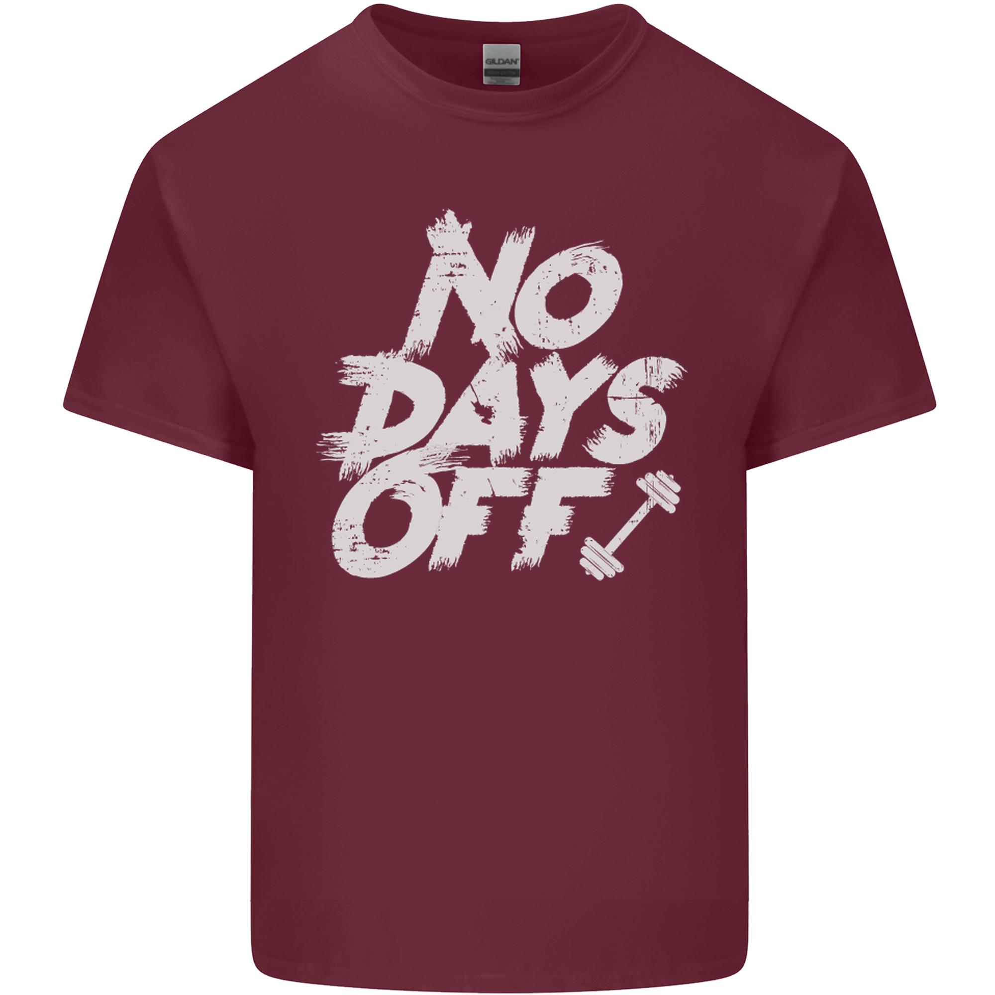 No Days Off Gym Training Top Bodybuilding Unisexs Light Cotton TShirt S