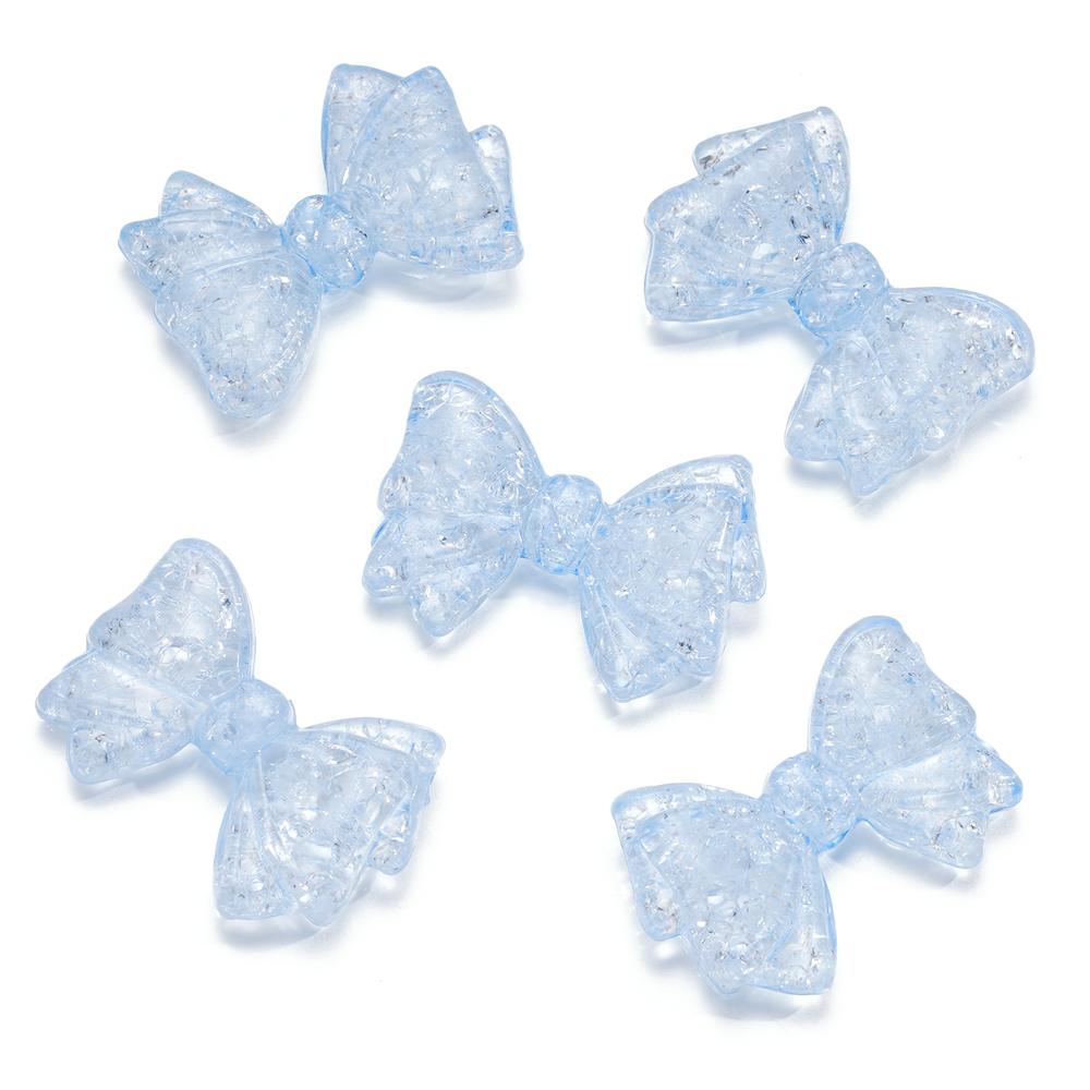 10pcs/lot Big Bowknot Cracked Acrylic Beads Transparent Necklace Loose Spacer Beads For DIY Jewelry Making Bracelet Accessories