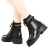 Autumn and winter new thick-soled heightening warm Martin boots women's velvet thickened soft leather soft-soled versatile short boots