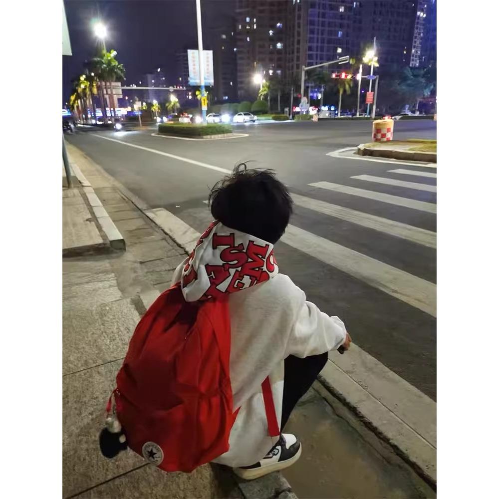 Unisex Guochao American-Style Hooded Sweatshirt: Loose Fit, Fashionable, Versatile, Trendy Design, Full-Print Embroidery