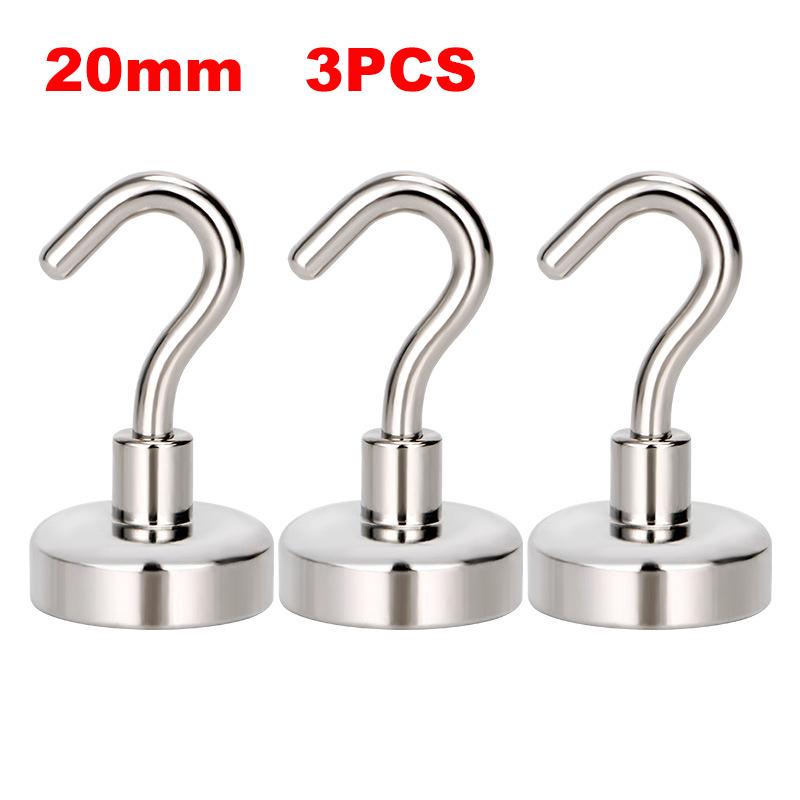 10PCS E20 Metal Strong Magnetic Hooks Wall-mounted Heavy Duty Magnet Hook Key Coat Hanging Hanger Home Kitchen Bathroom Storage