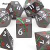 7 Pcs Black Flower Metal Dice Solid Metal Polyhedral Dice Set Suitable for Role-Playing RPG Board Game Card Game