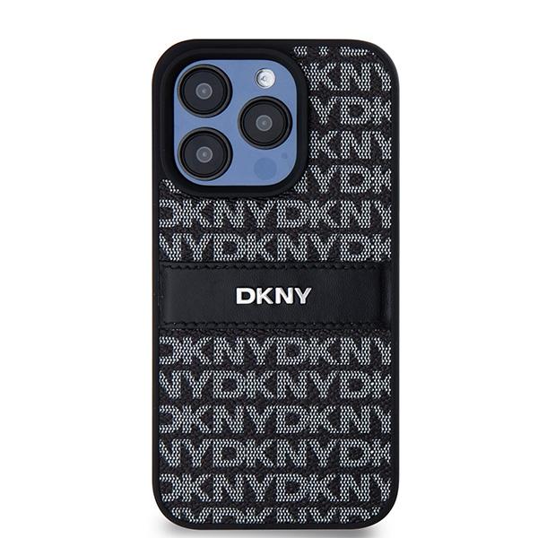 Dkny Dkhcp15Lprthslk Iphone 15 Pro6.1 Czarny/Black Hardcase Skóra Mono Pasek & Metalowe Logo