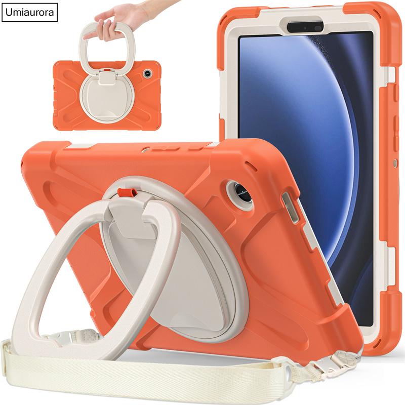 For Samsung Tab A7 A8 A9 A11 Plus SM-X230 X210 X200 T220 S6 Lite 10.4" Shockproof Tablet Case Pull Ring Stand Strap Rugged Funda