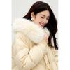 Women's Hooded Fur Collar Long Down Jacket
