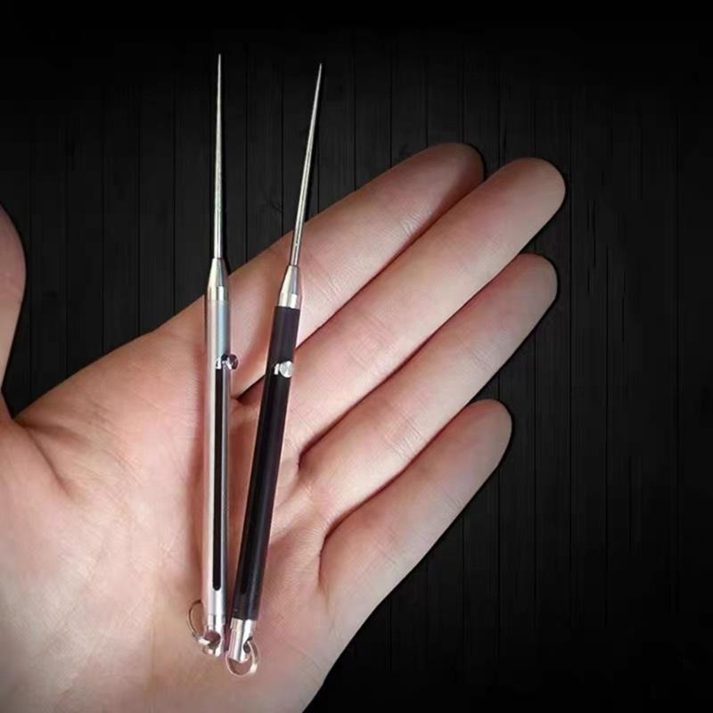 Titanium Alloy Toothpick Portable Tooth Pick Artifact Fruit Pick Retractable Toothpick Keys Pendant Camping Outdoor Tool