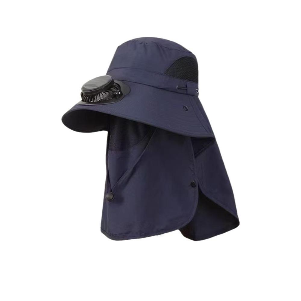 

Sun Protection Solar Fan Hat UPF50+ Men Hat New Sunshade Cap Beach темно-синий