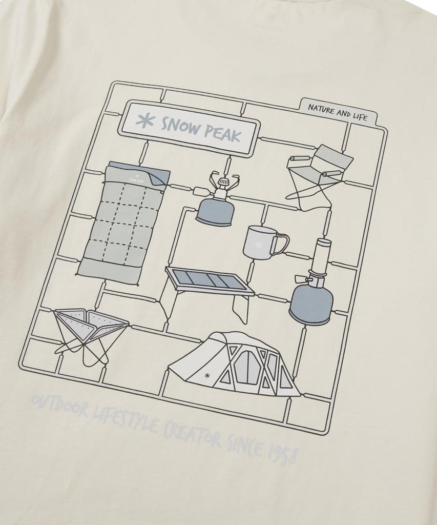 Snow Peak Cotton Camping Gear S/S T-Shirt GS-S26MUFTS78 T-shirt Short Sleeve T-shirt Men's Women's BUTTER IVORY L