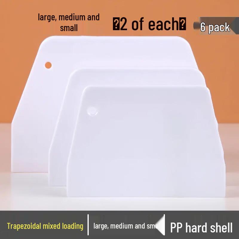 6-Piece Plastic Dough & Noodle Scraper Set