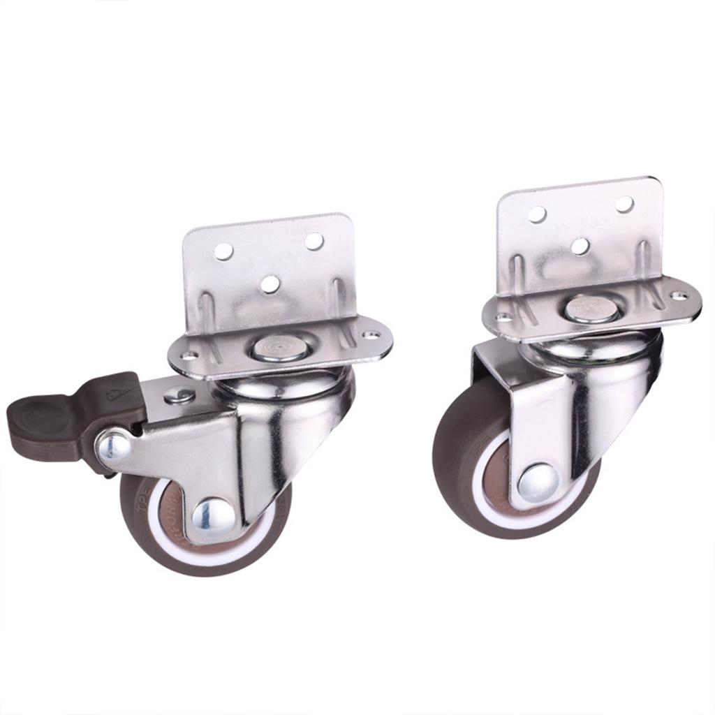 1/1.25/1.5/2 In Heavy Duty Rubber Swivel Castor Wheel Trolley Furniture Caster Free Fitting with 2 Braked Double Bearing