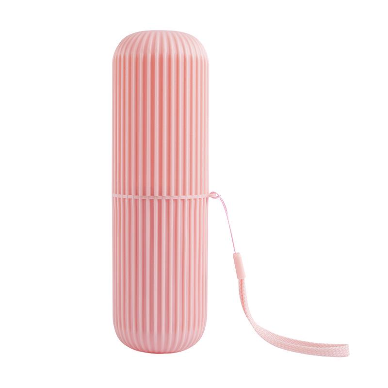 

Travel Toothbrush Storage Box Portable Wash Cup Toothbrushing Cup Toothpaste Tooth Cylinder Traveling Travel Mouthwash Cup Set рожевий