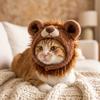 Funny Dog Plush Lion Hat Skin Friendly Cat Costume Headwear Cat Lion Shape Hood  Birthday Gift