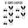 Black Bunny Ears Headband for Easter Rabbit Cosplay Halloween Costume Playboy Bunny Prop Headband Set for Parties
