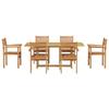 Garden Dining Set 7 pcs Brown Solid Teak Wood