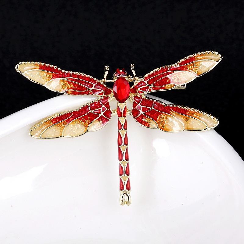 Fashion Crystal Vintage Dragonfly Brooch Large Insect Brooches for Women Pins Wedding Jewelry Accessories
