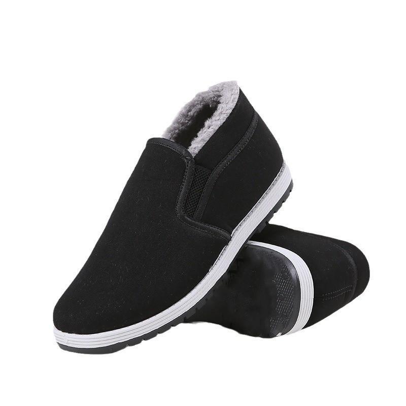 Men's Large Cotton Shoes Old Beijing Cloth Shoes Thickened Middle-aged and Elderly Cotton Shoes Snow Cotton One Pedal Dad Shoes Snow Boots