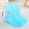 Fashion Rain Shoes Women's Non-slip Rain Boots Adult Water Boots Medium Tube Transparent Water Shoes Women's Warm Velvet Rubber Shoes Overshoes Winter