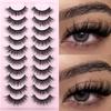 Meiyiya 3D Fluffy Synthetic Eyelashes, 10 Pairs Dense & Curled Pack