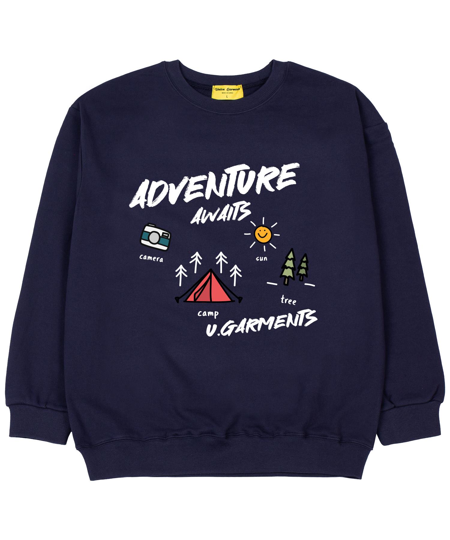 Union Garments Ждут Кемпинг Терри Оверсайз Толстовка Темно-синий M