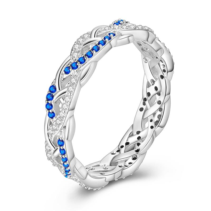 Retro 925 Sterling copper Sapphire Heart&Crown&Star Palace Pattern Ring Romantic Zircon Accessories