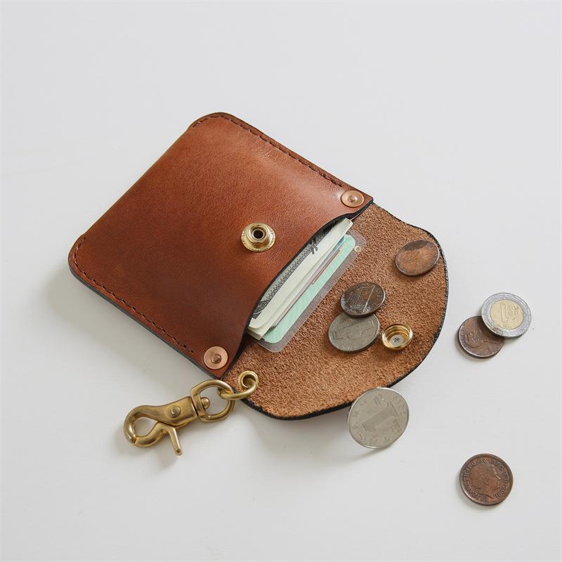 Portable Leather Coin Purse Vintage Design Individuation  for Women Men Mini Wallet