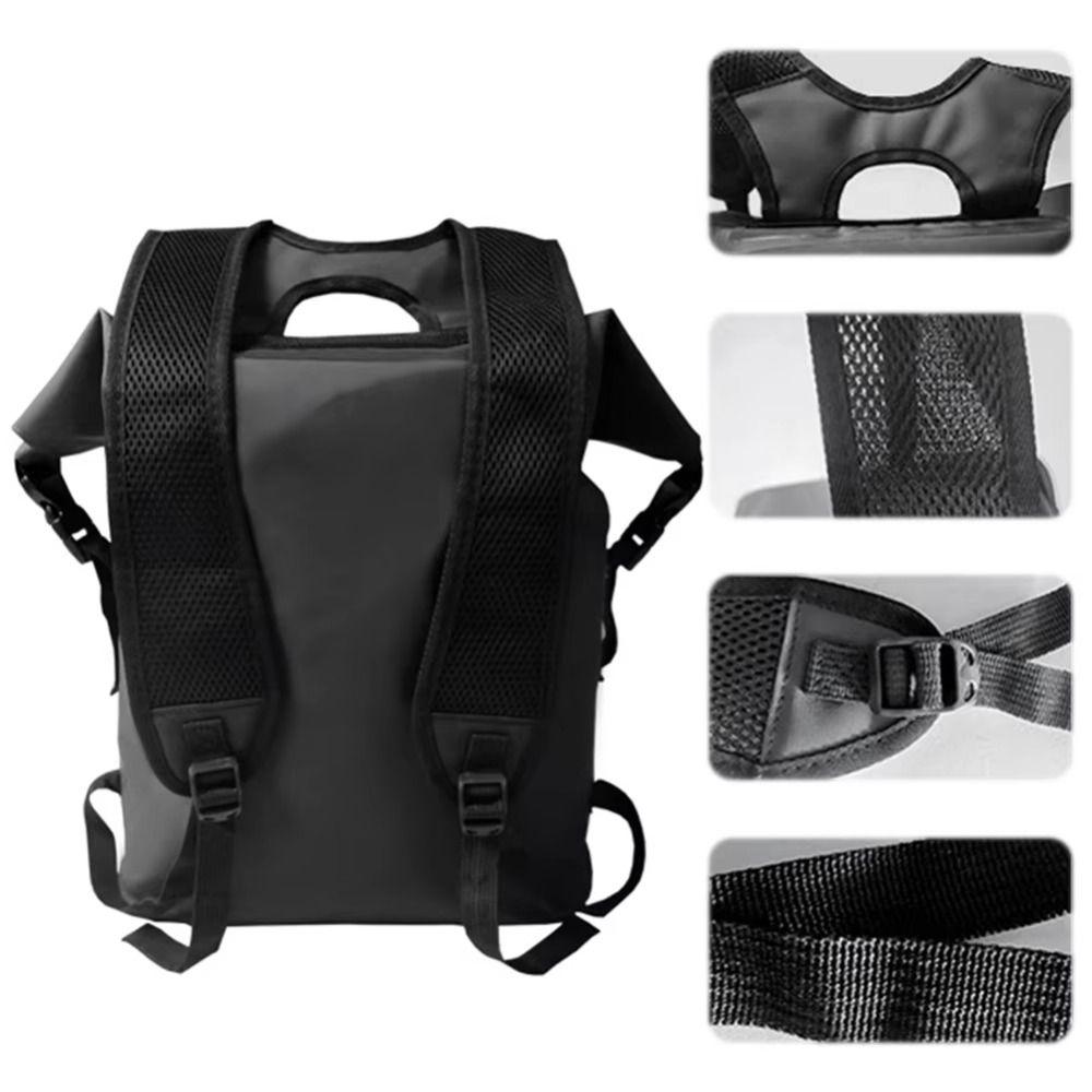 Zipper Pocket 25L Waterproof Backpack Roll-Top Closure Swimming Backpack Swimming