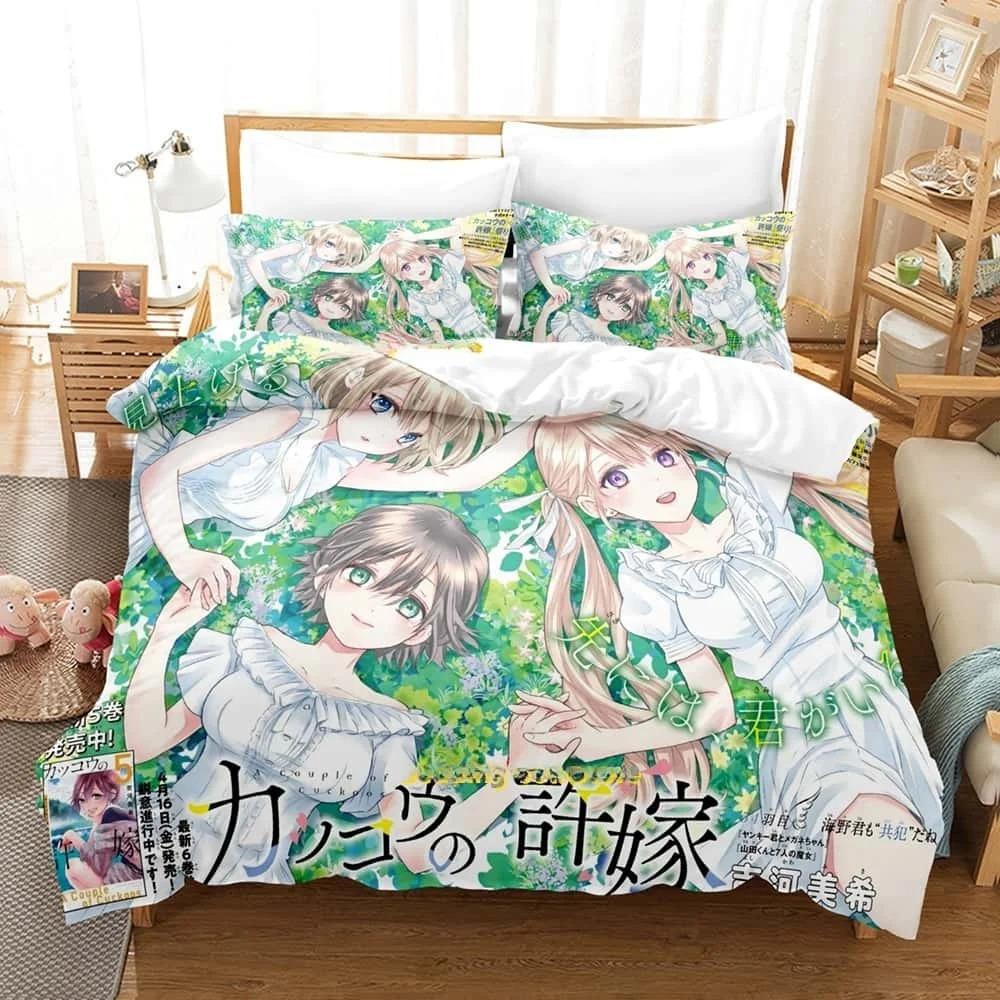 New Anime A Couple Of Cuckoos Bedding Set Single Twin Full Queen King Size Bed Set Adult Bedroom Duvet Cover Sets Home Textiles