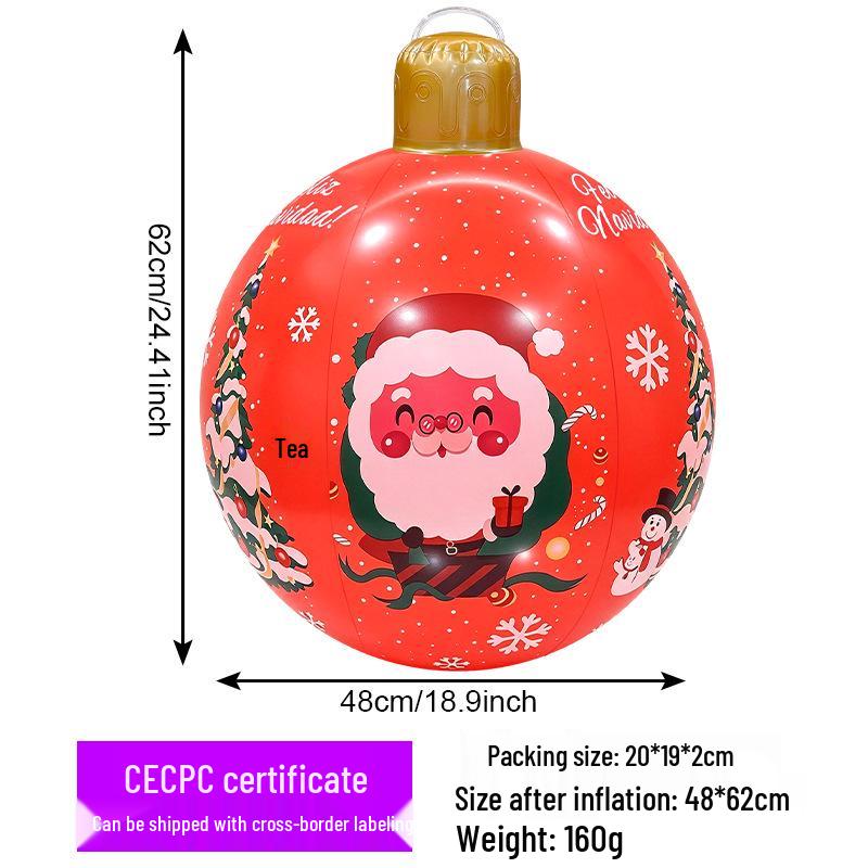 New Inflatable Christmas Ball for Outdoor Courtyard Decor and Party Decorations