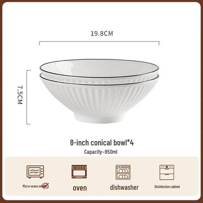 ZISIZ Japanese Ceramic Ramen Bowl Set