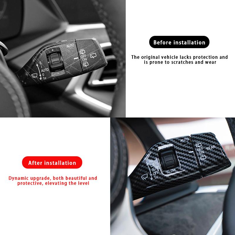 Car Turn Signal Wiper Lever Switch Cover Carbon Steering Steering Wheel Headlight Switch Trim For BMW 2 4 6 7 Series X4X5X6X7Z4