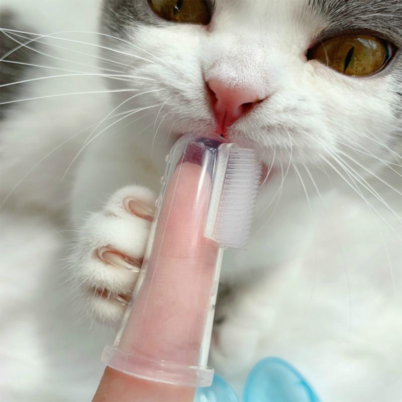 Pet Finger Cot Toothbrush for Dogs and Cats - Latex Oral Cleaning Tool