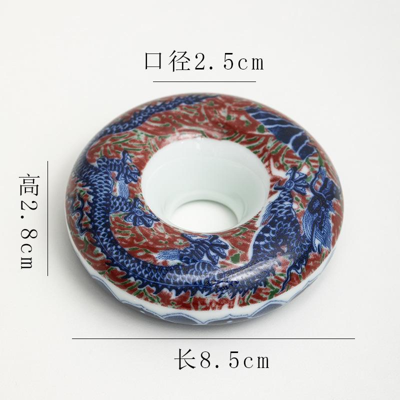 Blau-Weißes Porzellan Tablett Runde Donut Deckel Unterlage Teetassen Tablett Palette Chinesischer Retro Stil Heimdeko Zubehör