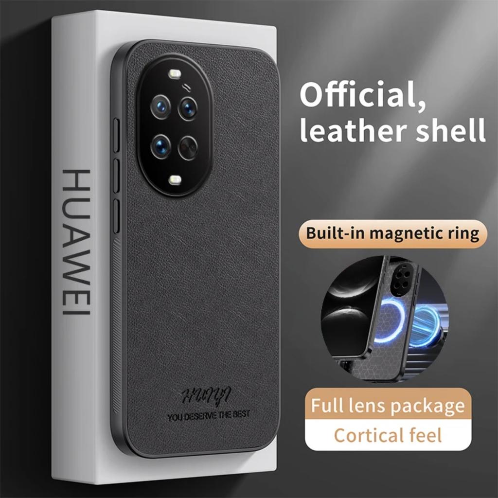 Magsafe Leather Case for Huawei Nova 14 Ultra Pro 5G Car Magnetic Holder Wireless Charging Silicone Hard Phone Cover nova14Ultra